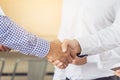 Two asian businessmen shaking hands in the meeting, Business partnership concept Royalty Free Stock Photo