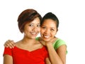 Two Asian female with beautiful smiles,