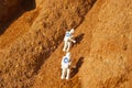 Two astronauts exploring mars, concept Royalty Free Stock Photo