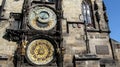 Two astronomical dials of Prague astronomical clock or Prague orloj close-up