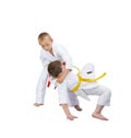 Two athletes are doing judo throws Royalty Free Stock Photo