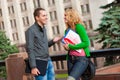 Two attractive happy students Royalty Free Stock Photo