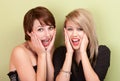 Two attractive teen girls screaming