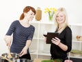 Female friends cooking in the kitchen Royalty Free Stock Photo