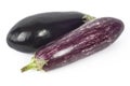Two aubergines, egg plants Royalty Free Stock Photo