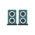 Two audio speakers icon in flat style Royalty Free Stock Photo