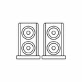Two audio speakers icon, outline style Royalty Free Stock Photo