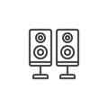 Two audio speakers line icon Royalty Free Stock Photo