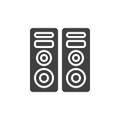 Two audio speakers vector icon Royalty Free Stock Photo