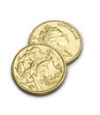 Two Australian One Dollars Royalty Free Stock Photo