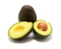 Two avocado over white background Royalty Free Stock Photo