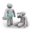 Two Babies - Boy and Girl Royalty Free Stock Photo