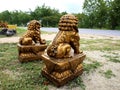 TWO BACK LION STATUEÃÂ 