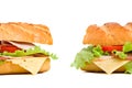 Two baguette sandwiches Royalty Free Stock Photo