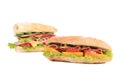 Two baguette sandwiches. Royalty Free Stock Photo
