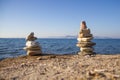 Two balanced pebble towers