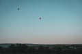 Two balloons fly at dawn Royalty Free Stock Photo