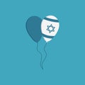 Two balloons icon in flat design with Israel Independence Day ho Royalty Free Stock Photo