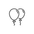 Two balloons line icon Royalty Free Stock Photo