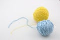 Two balls of thick wool for knitting sweaters Royalty Free Stock Photo