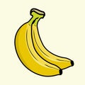 Two Bananas Cartoon Illustration Isolated Royalty Free Stock Photo