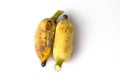 Two bananas isolated on white Royalty Free Stock Photo