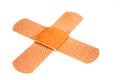 Two band-aids in cross shape
