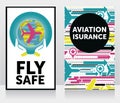 Two banners for air safety and aviation insurance