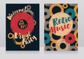 Two banners for retro vinyl party Royalty Free Stock Photo