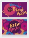 Two banners for retro vinyl party Royalty Free Stock Photo