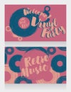 Two banners for retro vinyl party Royalty Free Stock Photo