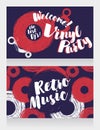 Two banners for retro vinyl party Royalty Free Stock Photo