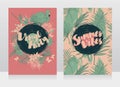 Two banners for summer vinyl party Royalty Free Stock Photo