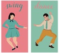 Two banners of the swing dancing couple. Royalty Free Stock Photo