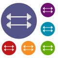 Two barbells icons set Royalty Free Stock Photo