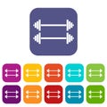 Two barbells icons set Royalty Free Stock Photo