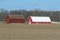 Two Barns - The Old and the New Royalty Free Stock Photo