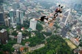 Two BASE Jumpers in action
