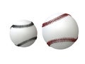 Two baseballs - red and black stitches