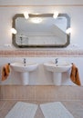 Two basins in bathroom Royalty Free Stock Photo