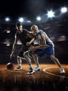 Two basketball players in action Royalty Free Stock Photo