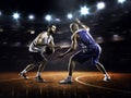 Two basketball players in action Royalty Free Stock Photo