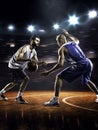 Two basketball players in action Royalty Free Stock Photo