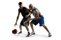 Two basketball players in action Royalty Free Stock Photo