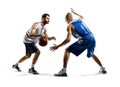 Two basketball players in action Royalty Free Stock Photo