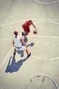 Two basketball players on the court Royalty Free Stock Photo
