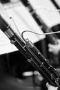 Two bassoon in the orchestra closeup