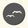 Two bats, round icon with the illusion of volume, simple color change. Royalty Free Stock Photo