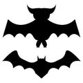 Two bats silhouettes Royalty Free Stock Photo