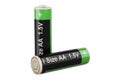 Two Batteries size AA, 3D rendering Royalty Free Stock Photo